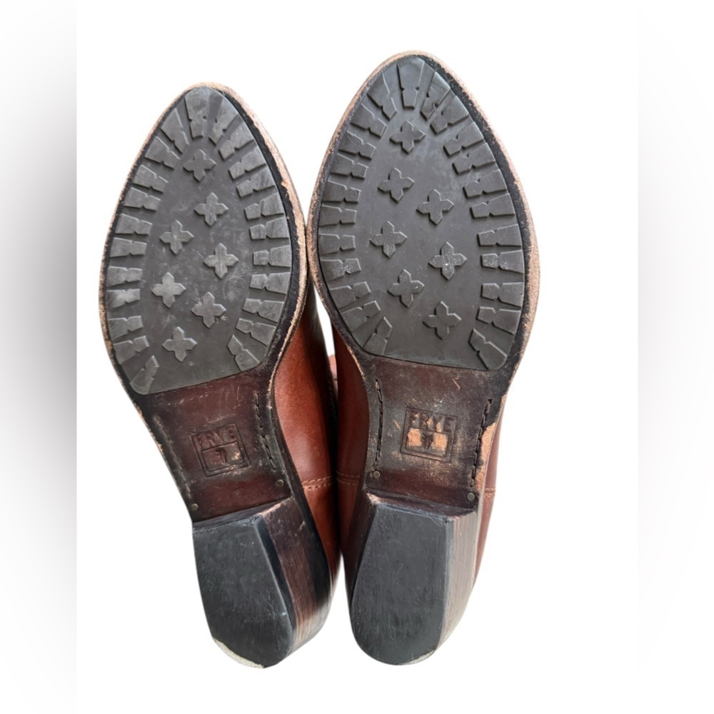 Frye Button Brown Leather Zip Riding 6M 3475894 - Picture 17 of 17